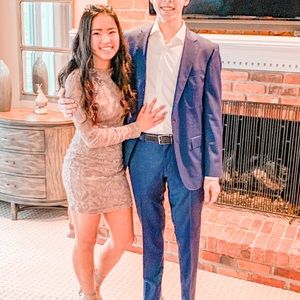 Muave fitted formal dress